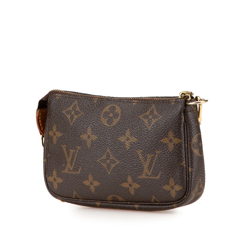 ルイ ヴィトン モノグラム ミニポシェット アクセソワール ポーチ M58009 ブラウン PVC レザー レディース LOUIS VUITTON 【中古】
