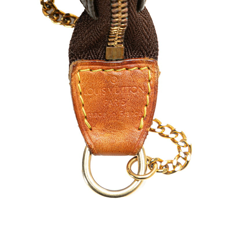ルイ ヴィトン モノグラム ミニポシェット アクセソワール ポーチ M58009 ブラウン PVC レザー レディース LOUIS VUITTON 【中古】