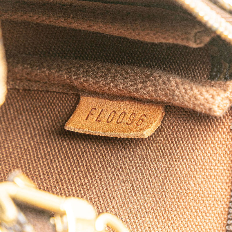 ルイ ヴィトン モノグラム ミニポシェット アクセソワール ポーチ M58009 ブラウン PVC レザー レディース LOUIS VUITTON 【中古】