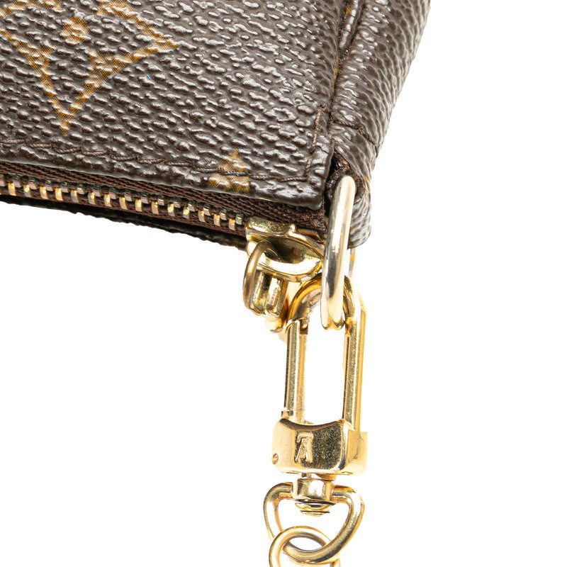 ルイ ヴィトン モノグラム ミニポシェット アクセソワール ポーチ M58009 ブラウン PVC レザー レディース LOUIS VUITTON 【中古】