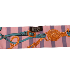 エルメス ツイリー BRIDES DE GALA 式典用馬勒 スカーフ ピンク パープル マルチカラー シルク レディース HERMES 【中古】