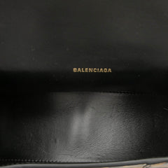 バレンシアガ レオパード アワーグラスXS ハンドバッグ ショルダーバッグ 2WAY 592833 ブラウン ブラック レザー レディース BALENCIAGA 中古