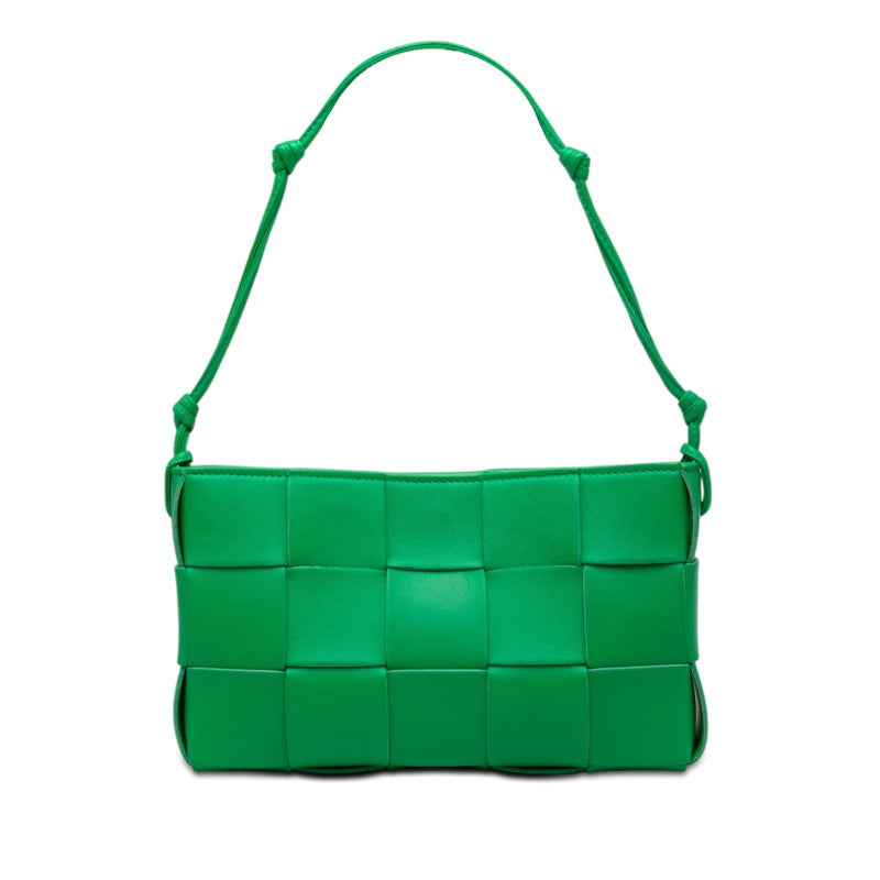 ボッテガヴェネタ マキシイントレチャート カセット ハンドバッグ グリーン レザー レディース BOTTEGAVENETA 【中古】