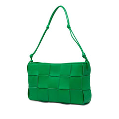 ボッテガヴェネタ マキシイントレチャート カセット ハンドバッグ グリーン レザー レディース BOTTEGAVENETA 【中古】