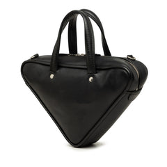 バレンシアガ トライアングルダッフル ハンドバッグ ショルダーバッグ 2WAY 531048 ブラック レザー レディース BALENCIAGA 中古