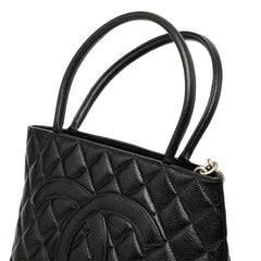 シャネル マトラッセ ココマーク 復刻トート トートバッグ ハンドバッグ ブラック キャビアスキン レディース CHANEL 中古
