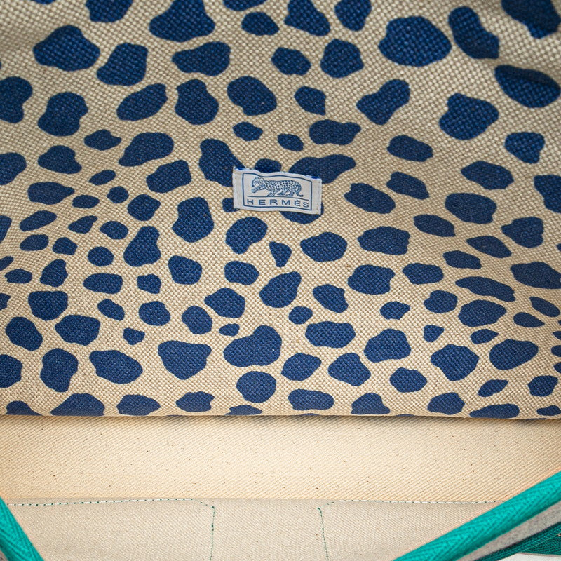 エルメス カルターブル ジャングル リュック バックパック ブルー ブラウン グリーン トワルアッシュ レザー レディース HERMES 【中古】