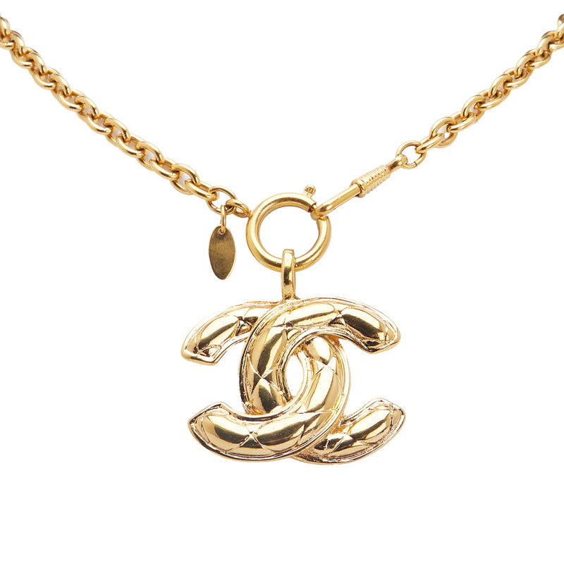 シャネル ココマーク マトラッセ ネックレス ゴールド メッキ レディース CHANEL 【中古】