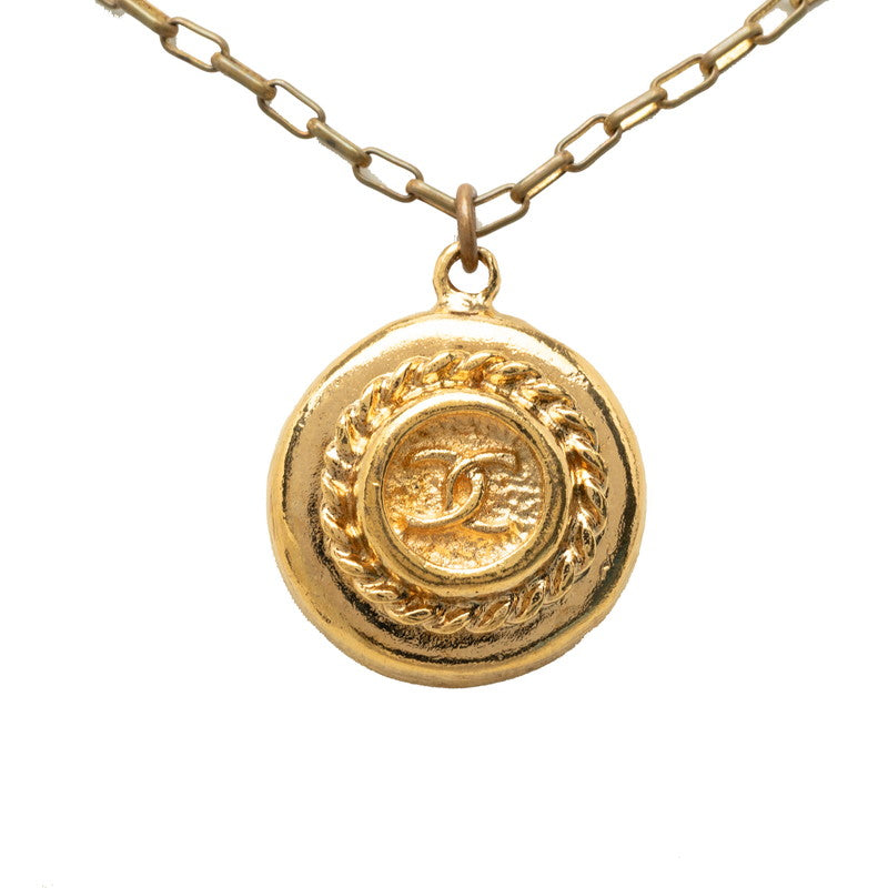 シャネル ココマーク チェーン ペンダント ネックレス ゴールド メッキ レディース CHANEL 【中古】
