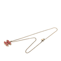 シャネル ヴィンテージ ココマーク ネックレス ゴールド レッド メッキ レディース CHANEL 【中古】