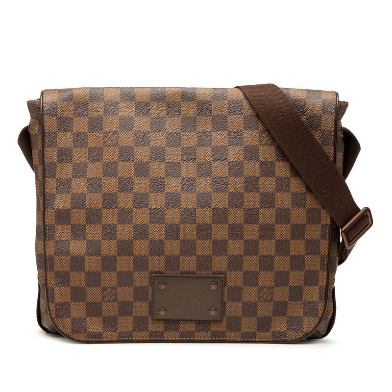 ルイ ヴィトン ダミエ ブルックリンMM 斜め掛け ショルダーバッグ N51211 ブラウン PVC レザー レディース LOUIS VUITTON 【中古】