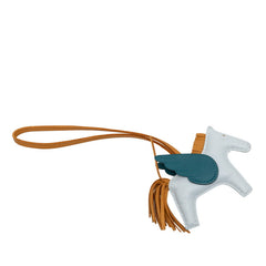 エルメス ロデオ ペガサス PM バッグチャーム ブルー系 ベージュ アニョーミロ レディース HERMES 【中古】