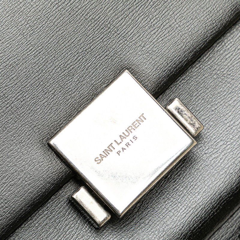 サンローラン ベルシャス ミディアム ハンドバッグ ショルダーバッグ 2WAY 482051 ブラック レザー レディース SAINT LAURENT 【中古】