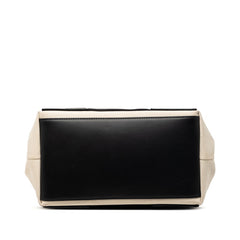 バレンシアガ ネイビーカバス S ハンドバッグ トートバッグ 339933 ホワイト キャンバス レザー レディース BALENCIAGA 【中古】