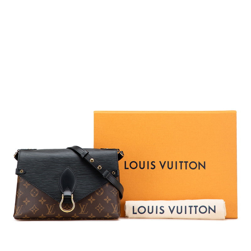 ルイ ヴィトン モノグラム エピ サンミシェル ショルダーバッグ M44030 ノワール ブラウン PVC レザー レディース LOUIS VUITTON 【中古】