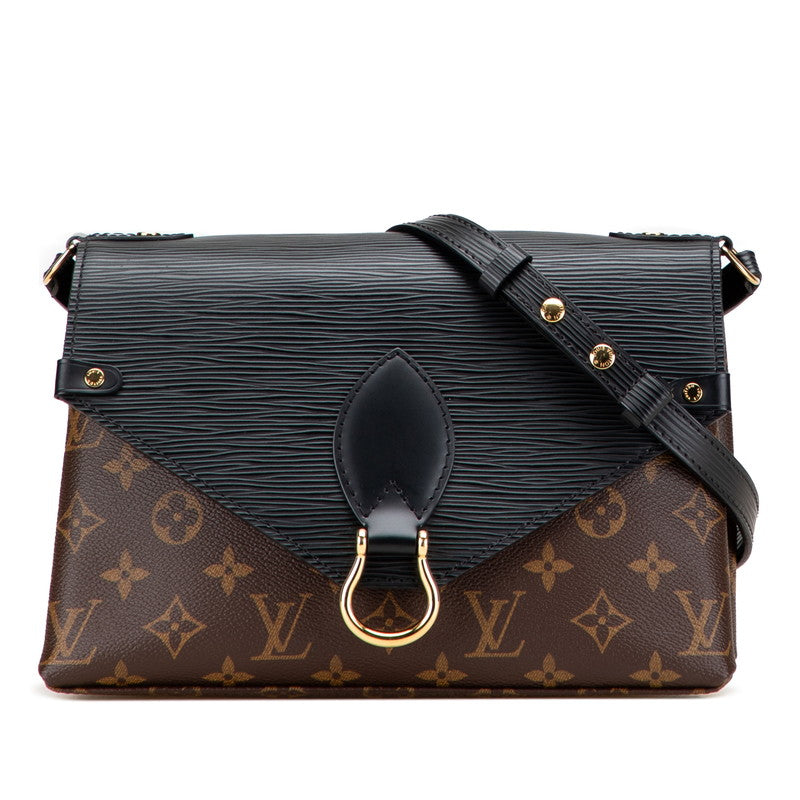 ルイ ヴィトン モノグラム エピ サンミシェル ショルダーバッグ M44030 ノワール ブラウン PVC レザー レディース LOUIS VUITTON 【中古】