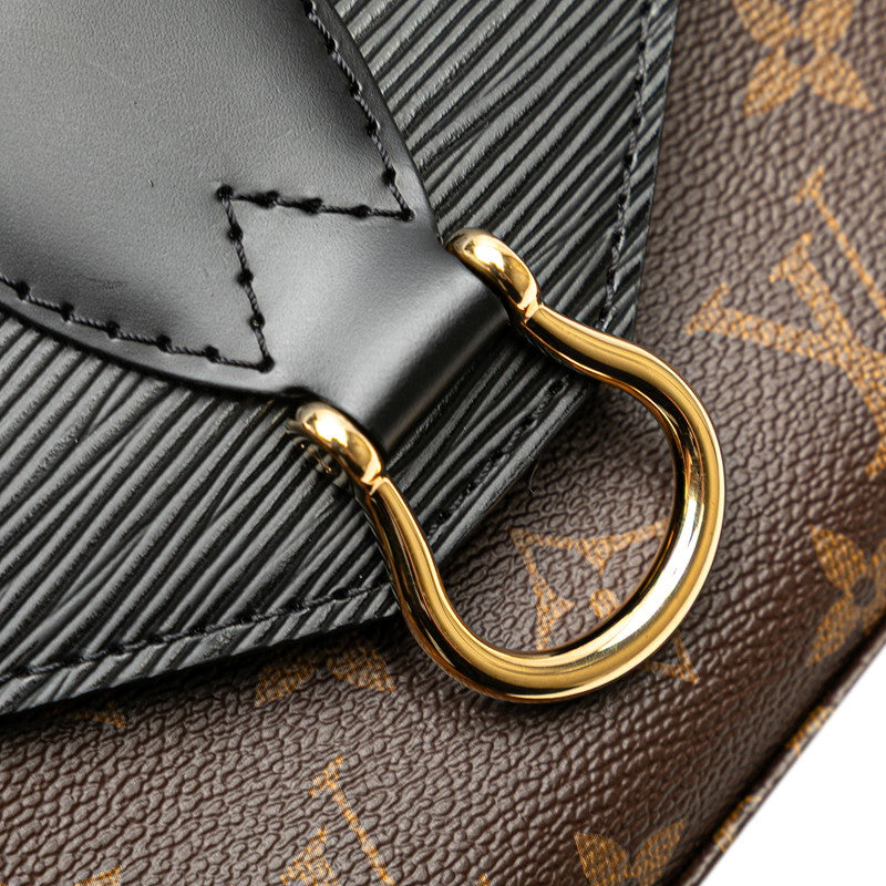 ルイ ヴィトン モノグラム エピ サンミシェル ショルダーバッグ M44030 ノワール ブラウン PVC レザー レディース LOUIS VUITTON 【中古】