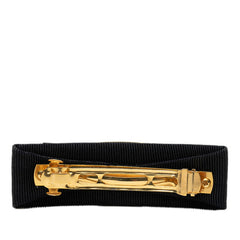 サルヴァトーレフェラガモ ヴァラ リボン バレッタ 髪留め ブラック ナイロン メッキ レディース Salvatore Ferragamo 【中古】