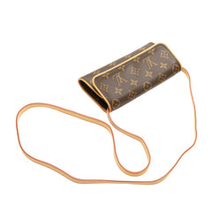 ルイ ヴィトン モノグラム ポシェット ツインPM 斜め掛け ミニ ショルダーバッグ M51854 ブラウン PVC レザー レディース LOUIS VUITTON 【中古】