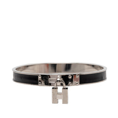 エルメス ケリーバングル バングル シルバー ブラック レザー メタル レディース HERMES 【中古】