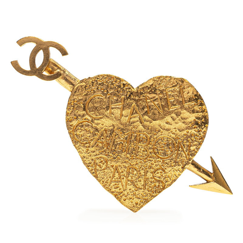 シャネル ヴィンテージ ココマーク アロー ハート ブローチ ゴールド メッキ レディース CHANEL 【中古】