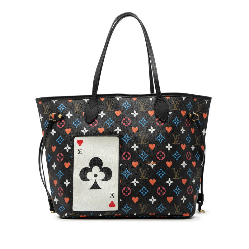 ルイ ヴィトン ゲームオン モノグラム ネヴァーフルMM トートバッグ ショルダーバッグ M57483 ブラック マルチカラー PVC レザー レディース LOUIS VUITTON 【中古】