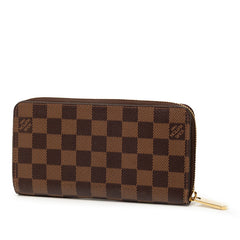 ルイ ヴィトン ダミエ ジッピーウォレット 長財布 N41661 ブラウン PVC レディース LOUIS VUITTON 【中古】