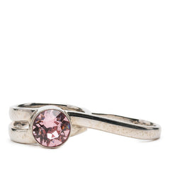 ディオール リング 指輪 #M シルバー ピンク メタル ビジュー レディース Dior 中古