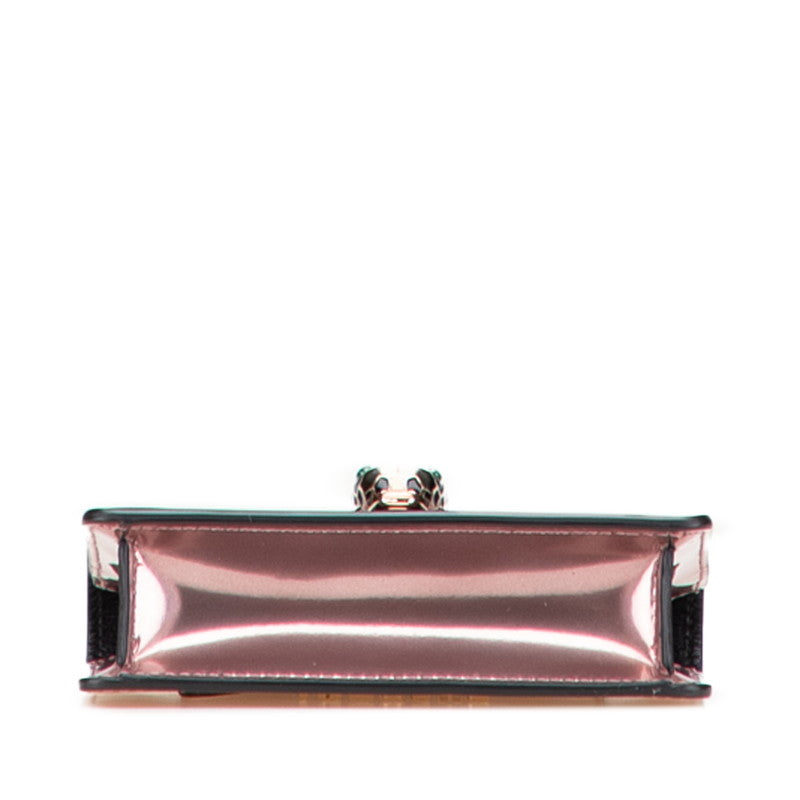 ブルガリ セルペンティ ポーチ ピンク レザー エナメル レディース BVLGARI 【中古】