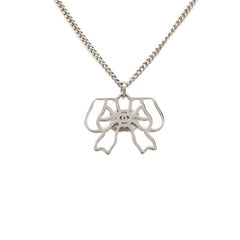 シャネル ココマーク リボン モチーフ ネックレス シルバー メタル ラインストーン レディース CHANEL 【中古】