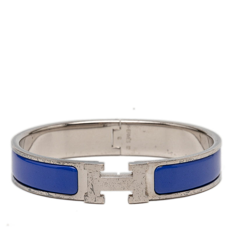 エルメス クリッククラック クリックH PM ブレスレット シルバー ブルー メタル エナメル レディース HERMES 【中古】