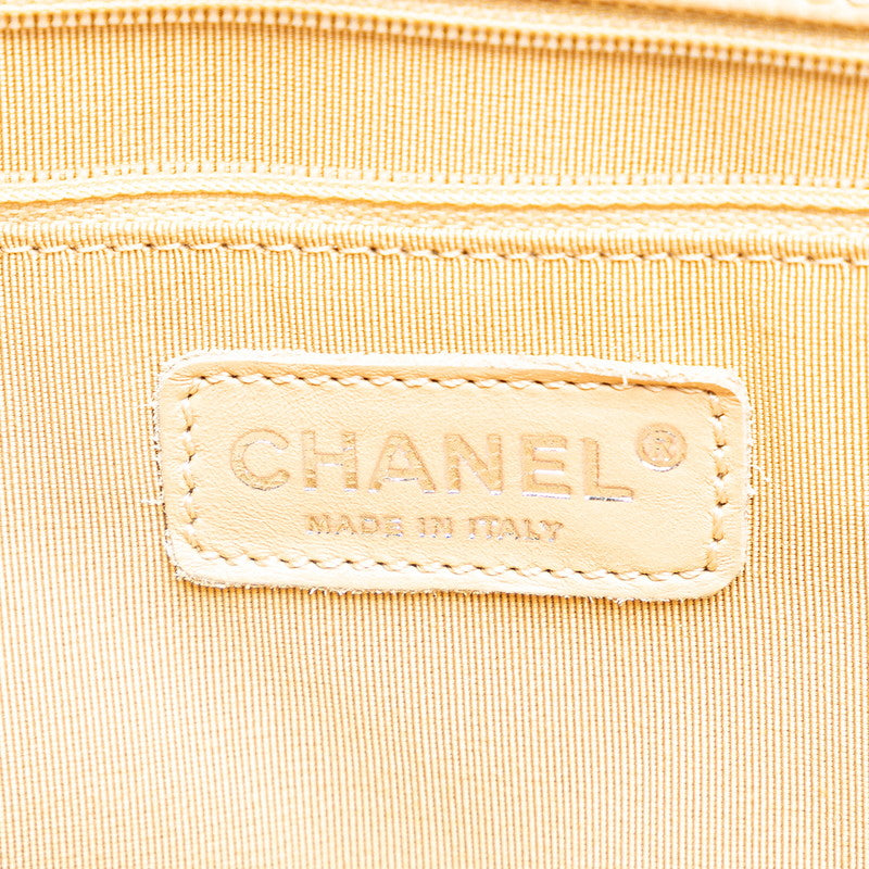 シャネル マトラッセ ココマーク チェーントートバッグ ベージュ キャビアスキン レディース CHANEL 【中古】