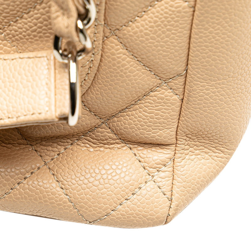 シャネル マトラッセ ココマーク チェーントートバッグ ベージュ キャビアスキン レディース CHANEL 【中古】