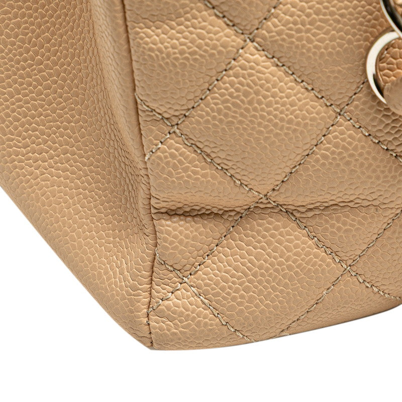 シャネル マトラッセ ココマーク チェーントートバッグ ベージュ キャビアスキン レディース CHANEL 【中古】