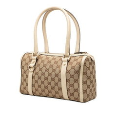 グッチ GGキャンバス ハンドバッグ ミニボストンバッグ 130942 ベージュ キャンバス レザー レディース GUCCI 中古