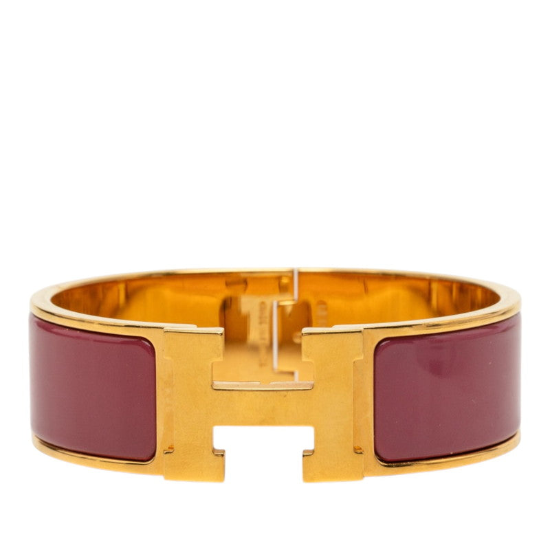 エルメス クリッククラックH PM ブレスレット バングル ゴールド パープル メッキ エナメル レディース HERMES 中古