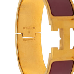 エルメス クリッククラックH PM ブレスレット バングル ゴールド パープル メッキ エナメル レディース HERMES 中古