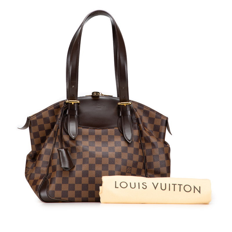 ルイ ヴィトン ダミエ ヴェローナMM ハンドバッグ ショルダーバッグ N41118 ブラウン PVC レザー レディース LOUIS VUITTON 【中古】