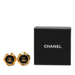 シャネル ココマーク ヴィンテージ イヤリング 96P ゴールド ブラック メッキ レディース CHANEL 中古