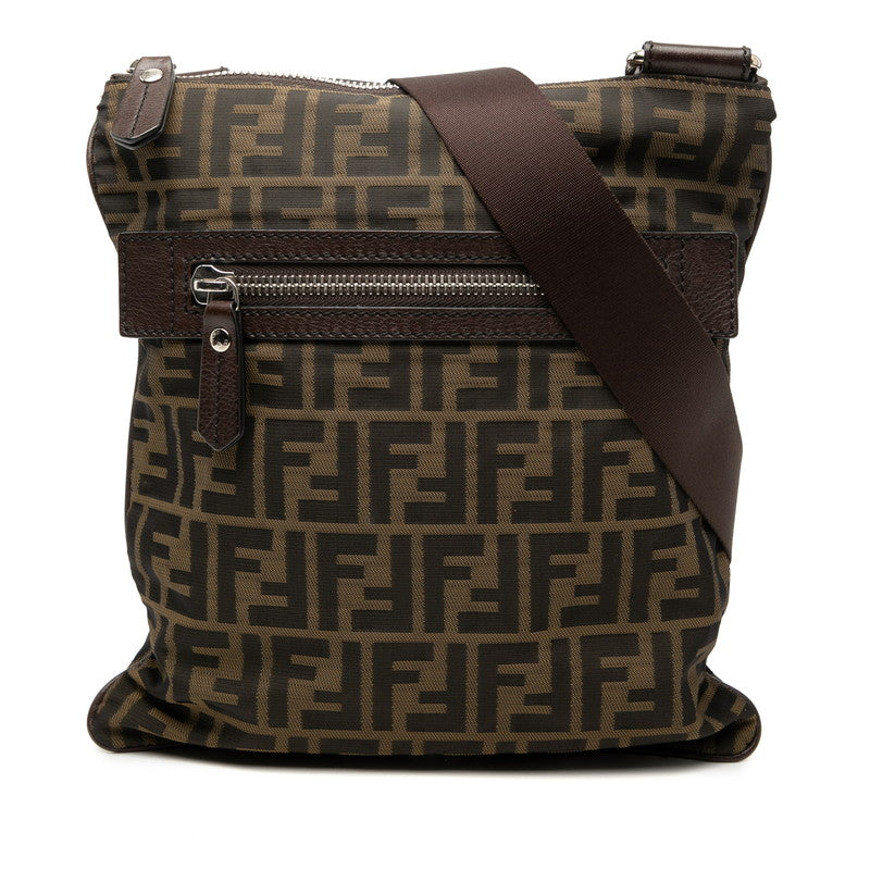 フェンディ ズッカ 斜め掛け ショルダーバッグ 7VA255 ブラウン キャンバス メンズ FENDI 【中古】