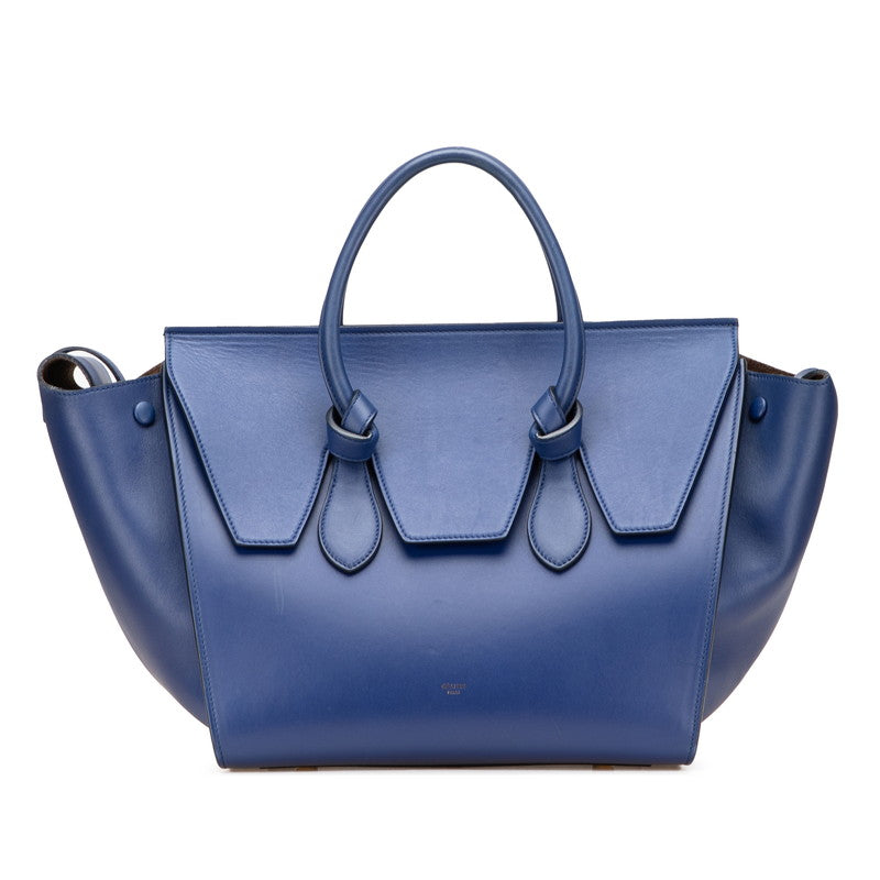 セリーヌ タイバッグ  ハンドバッグ ブルー レザー レディース CELINE 【中古】