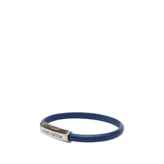 ルイ ヴィトン クリップ イット ブレスレット M8116 ブルー シルバー レザー メタル レディース LOUIS VUITTON 【中古】