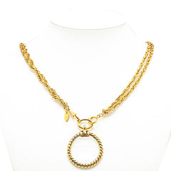 シャネル ココマーク ルーペ ロングネックレス ゴールド メッキ レディース CHANEL 【中古】