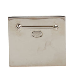 シャネル ヴィンテージ ココマーク ロゴ スクエア ブローチ シルバー メタル レディース CHANEL 【中古】