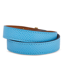 エルメス ミニ ケリー ドゥブルトゥール ブレスレット ブルー ヴォーエプソン メッキ レディース HERMES 【中古】