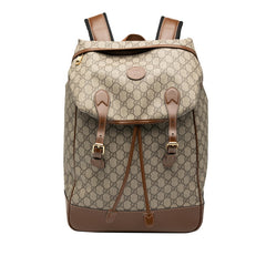グッチ GGスプリーム インターロッキングG リュック バッグパック 696013 ブラウン PVC レザー レディース GUCCI 【中古】