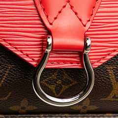 ルイ ヴィトン モノグラム エピ サン ミシェル ショルダーバッグ M44031 コクリコ レッド ブラウン PVC レザー レディース LOUIS VUITTON 【中古】