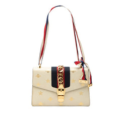 グッチ シェリーライン シルヴィ ビー＆スター スモール ショルダーバッグ 524405 アイボリー マルチカラー レザー レディース GUCCI 【中古】