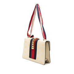 グッチ シェリーライン シルヴィ ビー＆スター スモール ショルダーバッグ 524405 アイボリー マルチカラー レザー レディース GUCCI 【中古】