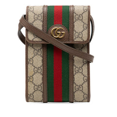 グッチ GGスプリーム オフィディア 斜め掛け ショルダーバッグ 625757 ベージュ ブラウン PVC レザー レディース GUCCI 【中古】